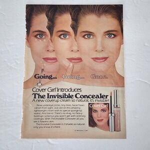 Vintage Print Ad Cover Girl The Invisible Concealer coverup cream clipping 1984